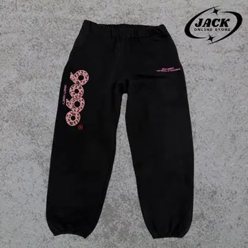 9090girl OG Logo Sweat Pants Black/Pink