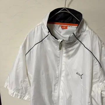 푸마 골프 스포츠 웨어 반팔 나일론 자켓 화이트 남성용 L 사이즈