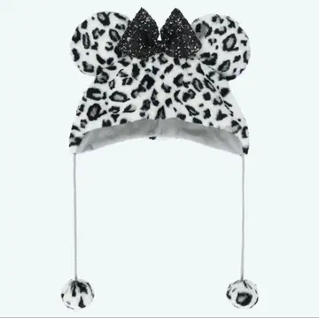 디즈니 팬캡 미니 레오파드 무늬 화이트