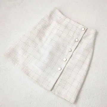 잉그 미니 타이트 스커트 체크 무늬 비쥬 버튼 페미닌 Y2K M