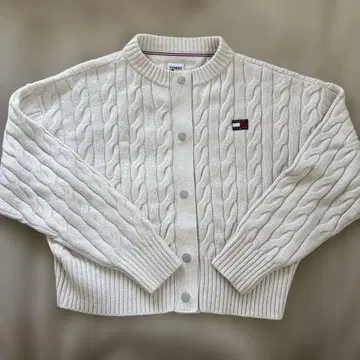TOMMY JEANS 케이블 니트 S 사이즈 아이보리 화이트