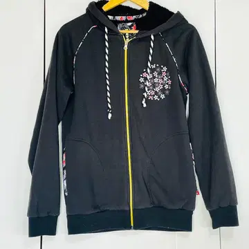 꽃무늬 자수 후드 부착 후드티 L 사이즈 속기모