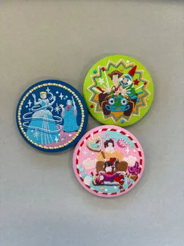 디즈니 자수 캔뱃지 토이스토리 신데렐라 슈가러쉬 세트