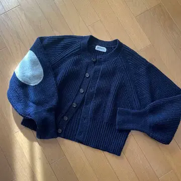 BEAMS BOY 엘보 패치 가디건 네이비