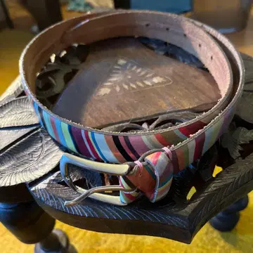 폴스미스 가죽 벨트 멀티 컬러 스트라이프