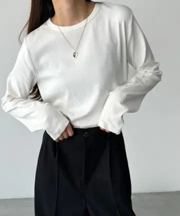 CANAL JEAN/El mar/코튼 스트레치 롱 T셔츠/아이보리