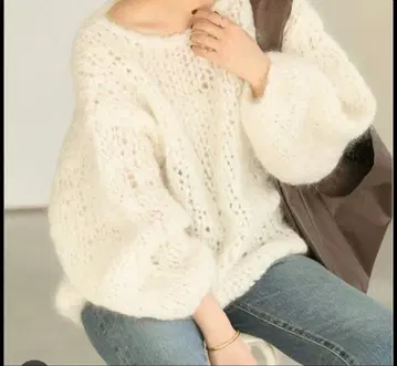 plage HAND KNIT 점보 탐 풀오버 내추럴