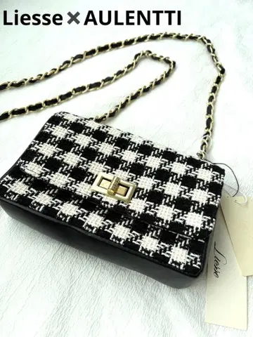 [ Liesse AULENTTI ] 트위드 골드 체인 숄더