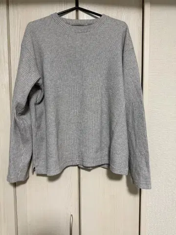 니트 콜 와이드 롱 슬리브 티셔츠 그레이 J.S 홈스테드