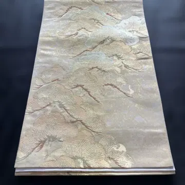 골드 컬러 계열 구름 무늬 후쿠로 오비 미사용품