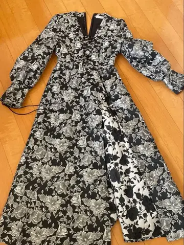 melt the lady 플라워 자카드 레이어드 롱 드레스