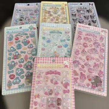 11: 산리오 총출동 모자 꽁지 드롭 7개