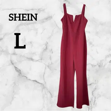 SHEIN 빨간색 [L] V넥 살로펫 보르도 올인원 오버롤