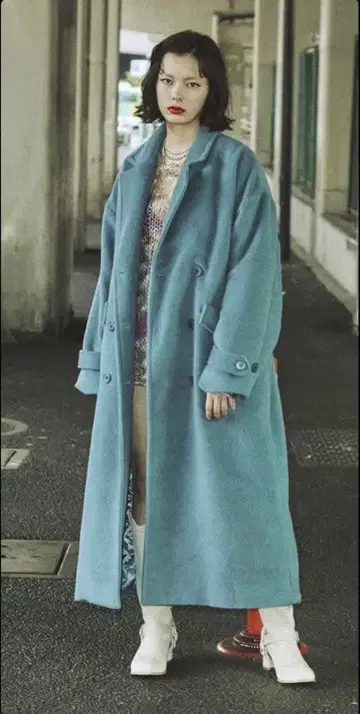 jouetie 롱 코트 아우터 롱 아우터 블루 파랑