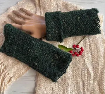 핸드메이드 손뜨개 핸드 워머 바이어스 그린 계열 M5164