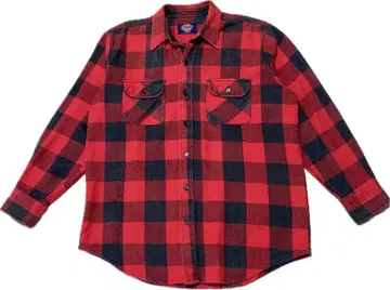 빈티지 디키즈 면린넨 헤비 플란넬 셔츠 버팔로 체크 빨검