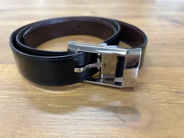 Dunhill 블랙 가죽 벨트 심플 버클