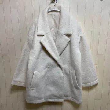 moment+ 더블 테일러 자켓 샤기 코트