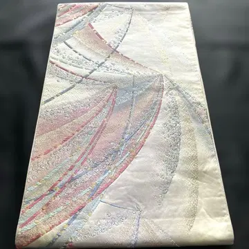 추상 기하학 패턴 후리소데용 후쿠로 오비 실크