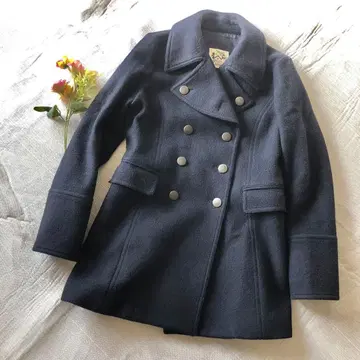 엘리오폴 더블 코트 P코트 울 네이비 36