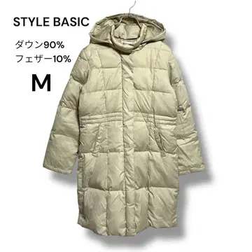 스타일 베이직 경량 다운 90% 후드 탈부착 다운 코트 M 베이지