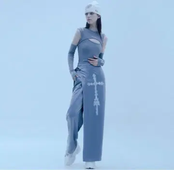 CLUT STUDIO 크로스 랩스커트 팬츠