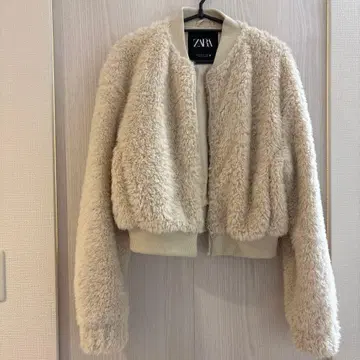 ZARA 보아 자켓 XS 아이보리