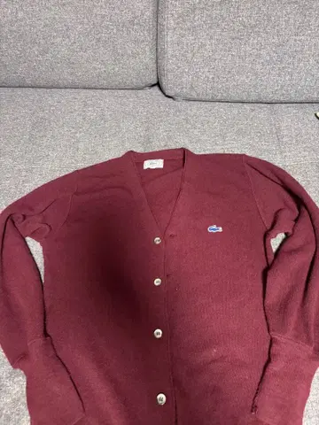 LACOSTE 버건디 가디건