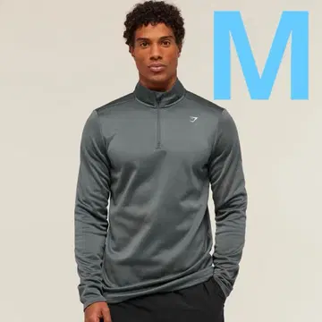 미사용 새상품 짐샤크 슬림핏 1/4 지퍼 그레이 M