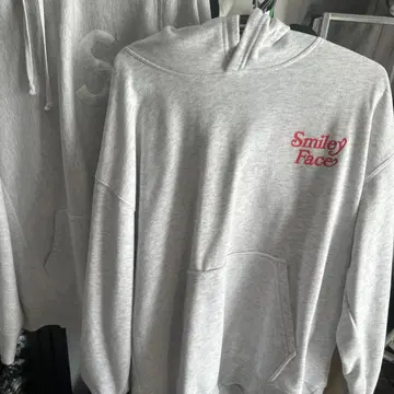 Smiley Face 그레이 후드티 L