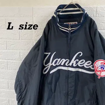 MLB 양키스 90s 총 자수 바시티 자켓 블랙 네이비