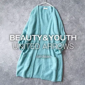 B&Y 유나이티드 애로우즈 폭스 라쿤 울 니트 가디건