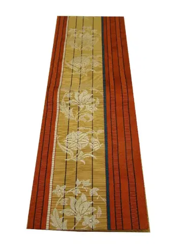 본고 치쿠젠 하카타 직물 소포장 4촌 오비 순수 실크 Ws603