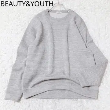 뷰티 앤 유스 스웨터 그레이 무지 심플 캐주얼 돌려입기