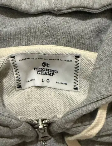 레이닝챔프 지퍼 후드티 L 사이즈 REIGNINGCHAMP
