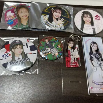 AKB48 이토 모모카 캔뱃지 5개 아크릴 스탠드 아크릴 키링 세트