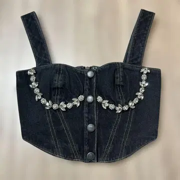 KLOSET 블랙 데님 뷔스티에