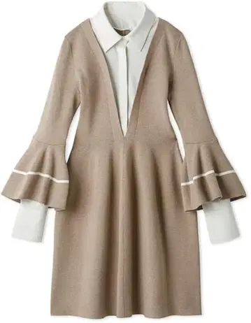 릴리 브라운 셔츠 도킹 니트 원피스