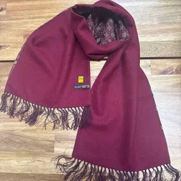 와코 긴자 도쿄 버건디 프린지 달린 머플러