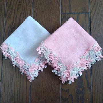 치카자와 레이스 타월 손수건 2장 세트