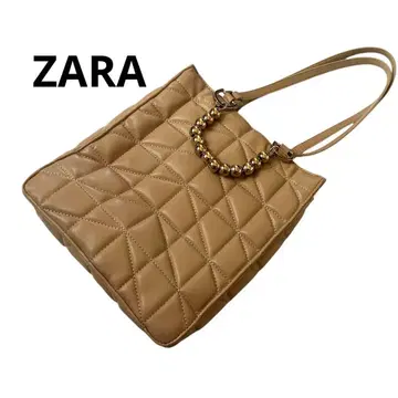 ZARA 자라 가방 숄더백 베이지 골드 금장 장식 퀼팅