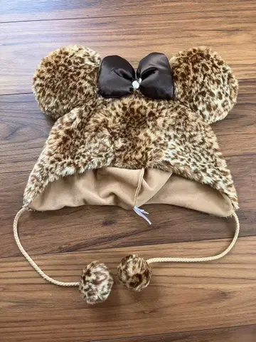 디즈니 팬캡 미니 레오파드 무늬 브라운