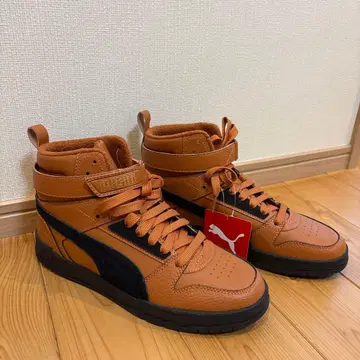 PUMA 브라운 하이컷 스니커즈 (상자 없음)