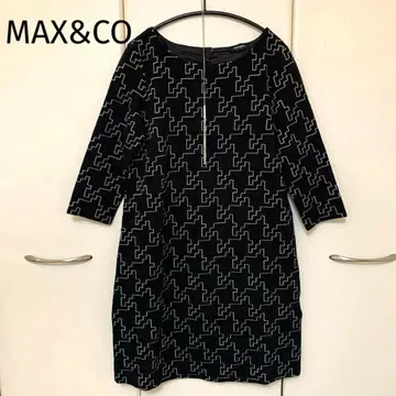 MAX&CO 기하학 패턴 7부 소매 원피스 스트레치 원단