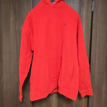 라코스테 진한 오렌지 후드 부착 후드티