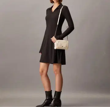 캘빈 클라인 진스 카라 부착 긴팔 원피스