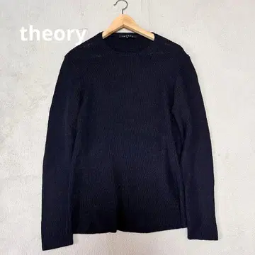 theory 니트 스웨터 린넨 고급 굵은 짜임 린넨 블랙 블랙