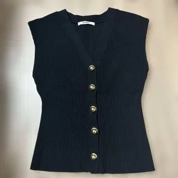 SNIDEL 블랙 니트 베스트