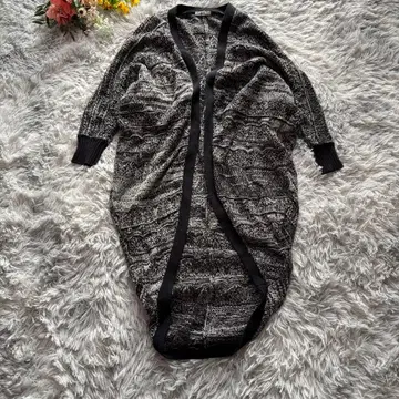 미아 롱 토퍼 가디건 [ M ] 블랙 돌먼 슬리브 겉옷