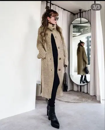 glam lips 터틀 니트 롱 가디건 야마다야 계열